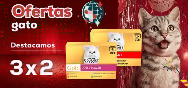 Ofertas gato🐈  | 3 x 2   en selección de packs de húmedo Gourmet